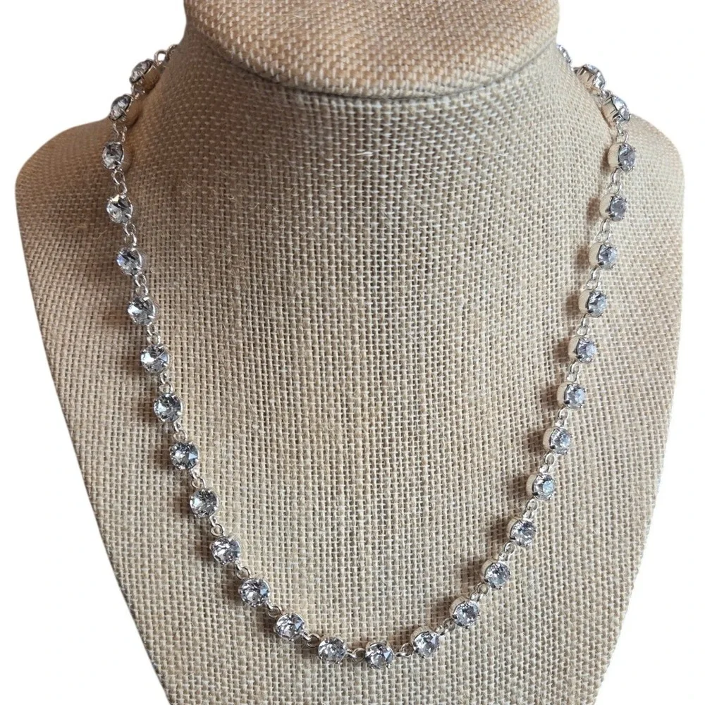 Roxanne Assoulin Crystal Gemstone Necklace Silver Vintage Bridal Formal NWOT